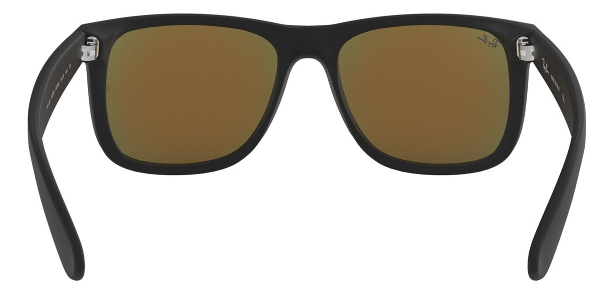 Gafas de Sol Ray Ban Justin Negras Unisex Lentes Naranjas RB4165