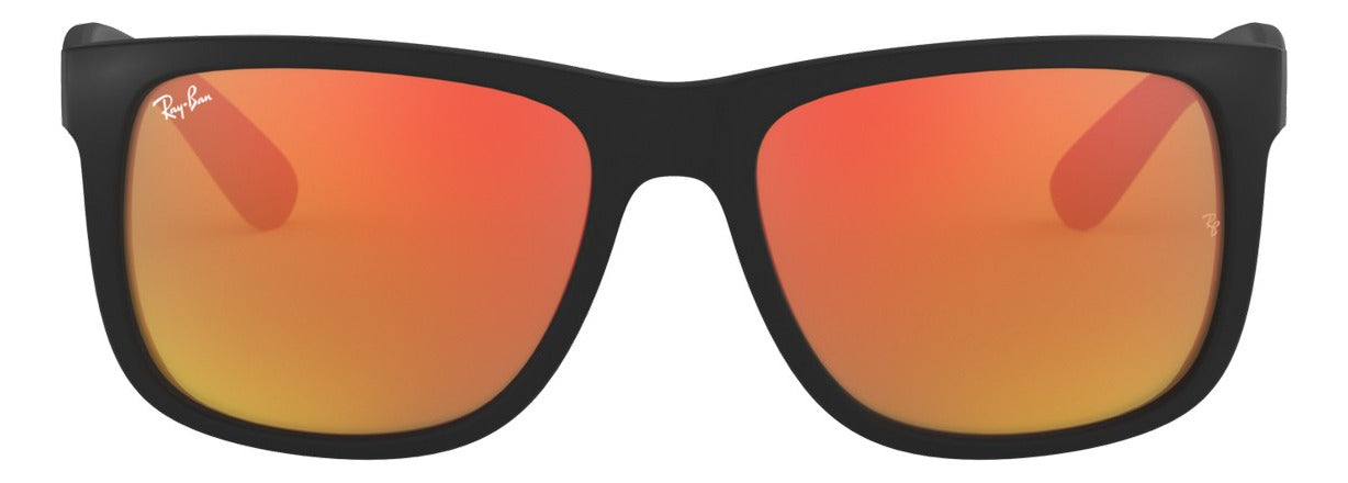 Gafas de Sol Ray Ban Justin Negras Unisex Lentes Naranjas RB4165
