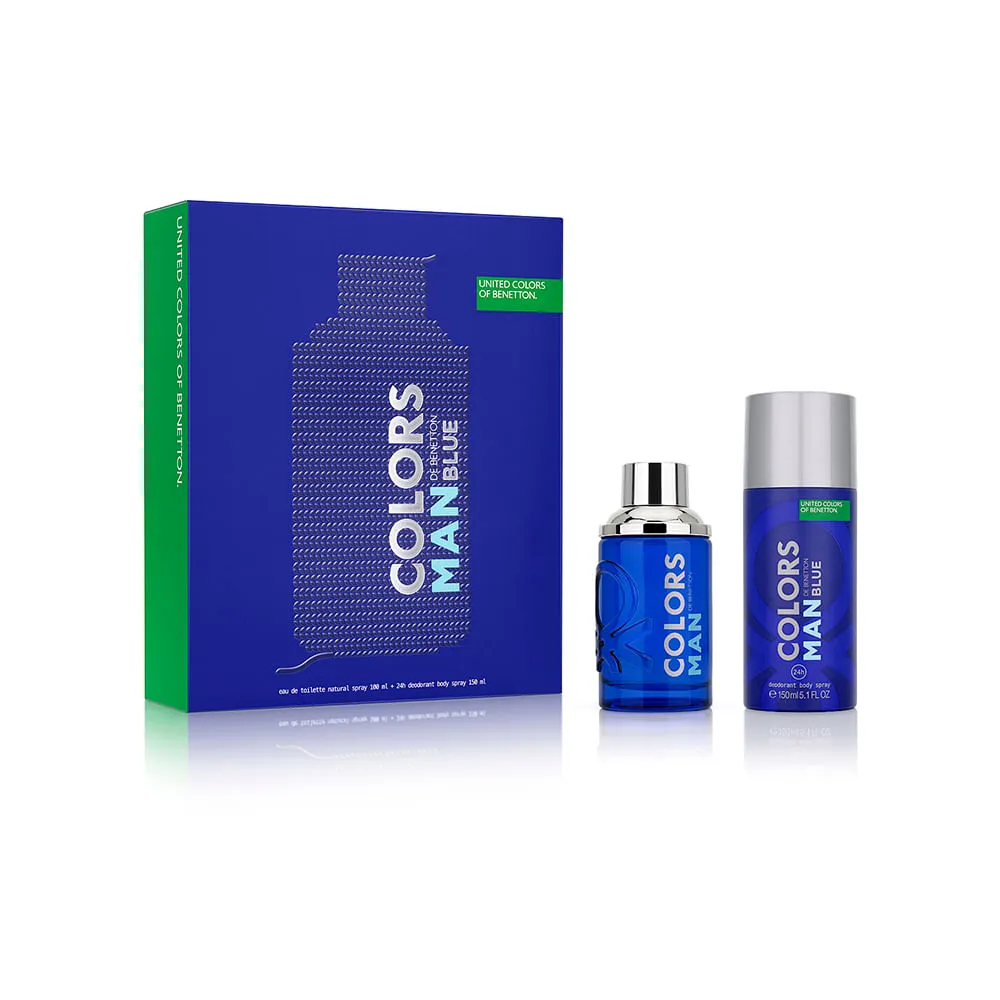 Set Benetton Colors Man Blue Hombre EDT (100ML+DEO150ML)