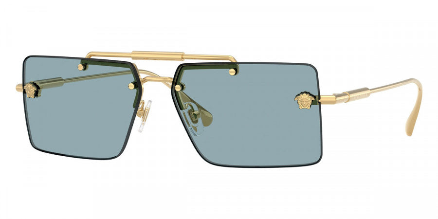 Gafas de Sol Versace Doradas Unisex Lentes Azules VE2245