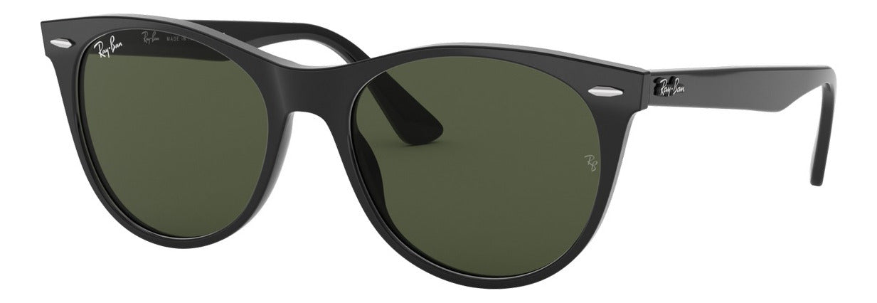 Gafas de Sol Ray Ban Wayfarer II Negras Unisex Lentes Verdes RB2185 - 901/3155