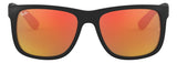 Gafas de Sol Ray Ban Justin Negras Unisex Lentes Naranjas RB4165