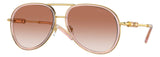 Gafas Doradas Versace Mujer Lentes Marrón VE2260