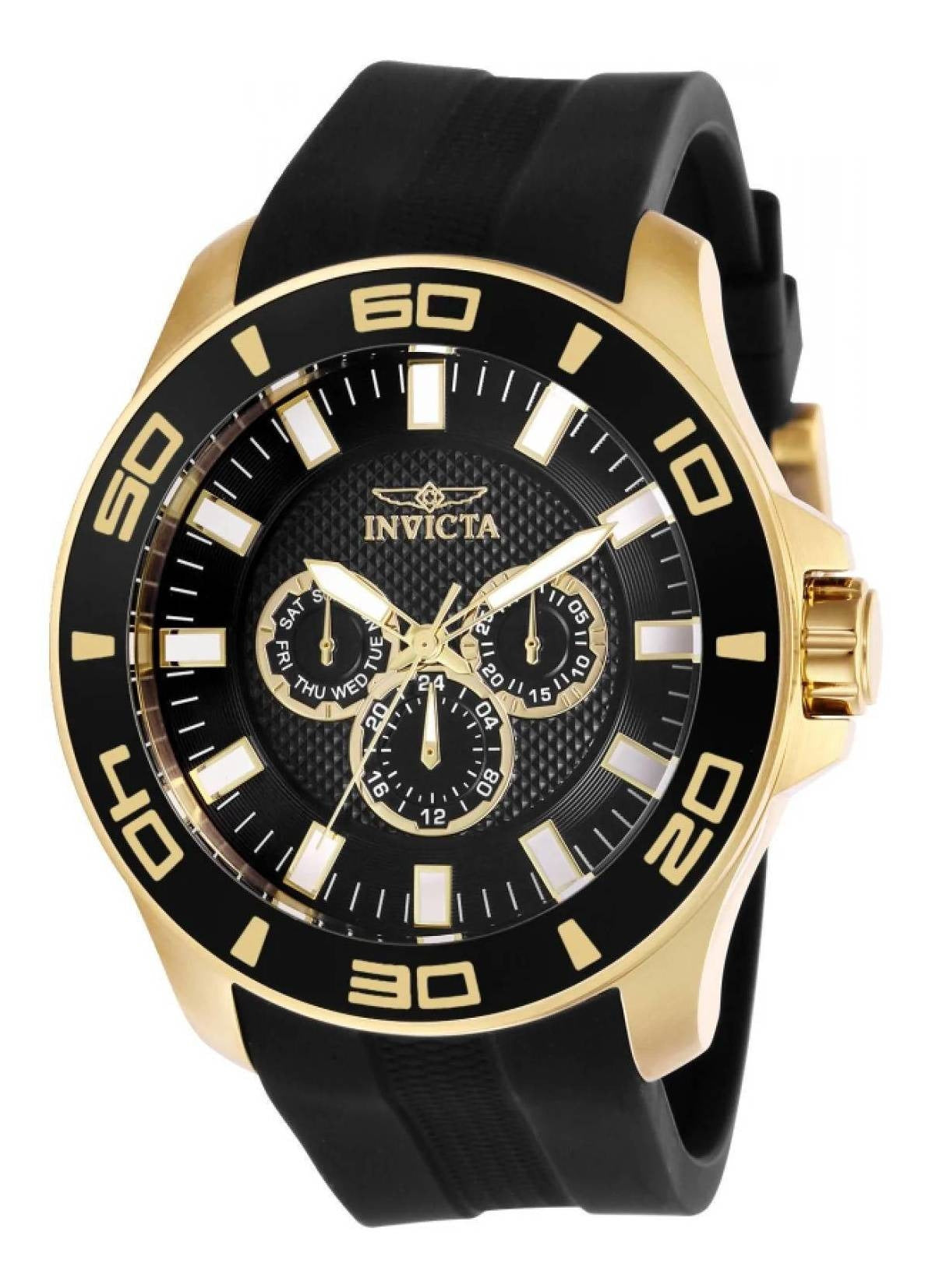 Reloj Invicta Pro Diver 28001 Negro Hombre Oro