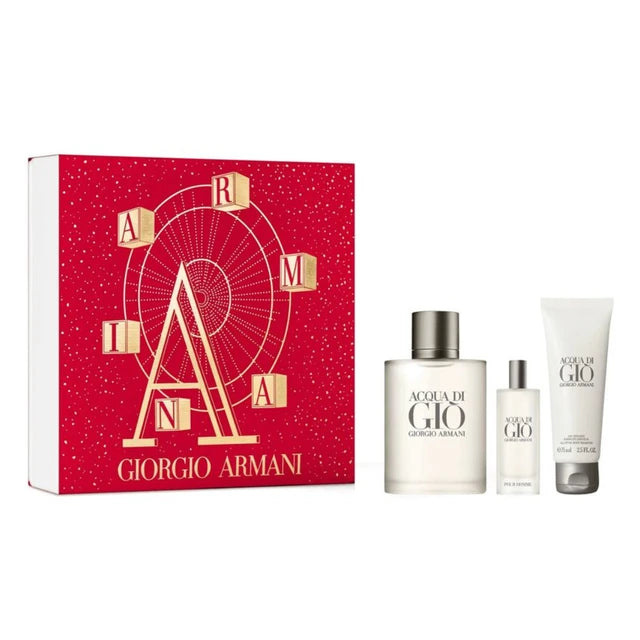 Set Acqua Di Gio Pour Homme EDT (100ml+v15ml+sg75ml)