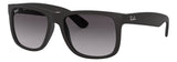 Gafas de Sol Ray Ban Justin Negras Unisex Lentes Grises RB4165
