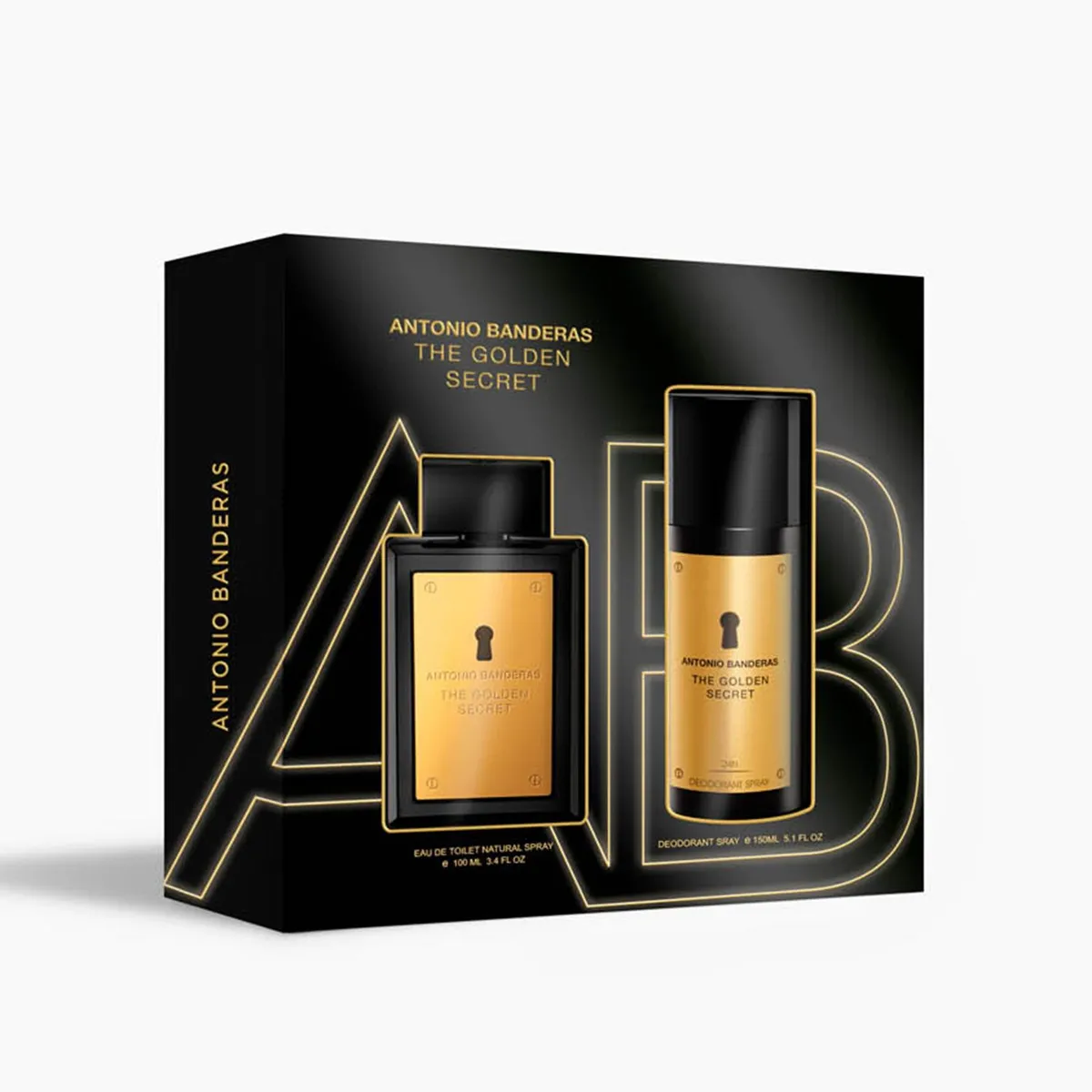 Set Antonio Banderas Golden Secret Hombre EDT (100ML+DEO150)